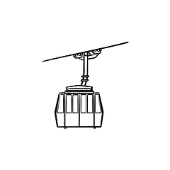 Image showing Funicular hand drawn outline doodle icon.