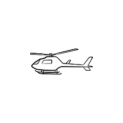 Image showing Helicopter hand drawn outline doodle icon.