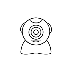 Image showing Web camera hand drawn outline doodle icon.