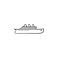 Image showing Ship hand drawn outline doodle icon.