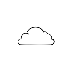 Image showing Cloud hand drawn outline doodle icon.