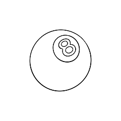 Image showing Pool eight ball hand drawn outline doodle icon.