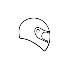 Image showing Motorcycle helmet hand drawn outline doodle icon.