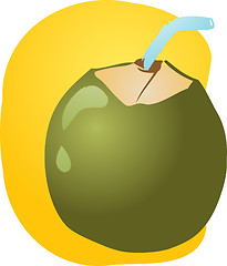 Image showing Young green coconut