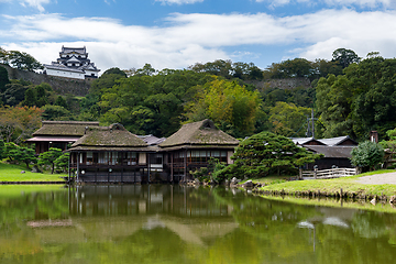 Image showing Nagahama Castle and green garden