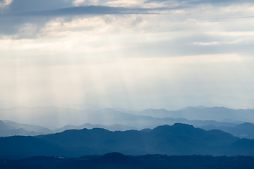 Image showing Sunlight and mountain range