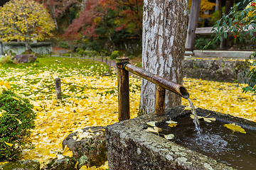 Image showing Water fountain in Japanese temple