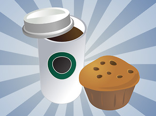 Image showing Coffee and muffin