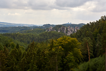 Image showing view of the landscape from Valdstejn gothic castle