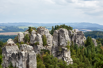 Image showing sandstone rocks near Valdstejn gothic castle