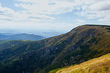 Image showing view from mountains in National Park Krkonose