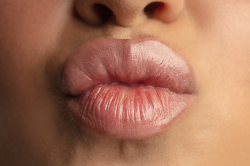 Image showing Close up photoshot of beautiful female lips