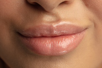 Image showing Close up photoshot of beautiful female lips