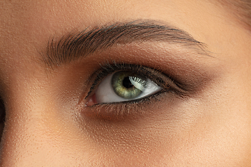 Image showing Close up photoshot of beautiful female eye