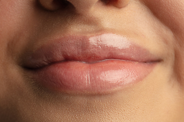 Image showing Close up photoshot of beautiful female lips