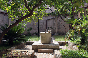 Image showing Fountain in the atrium of the monastery