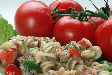 Image showing Pasta salad with tomato