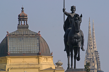 Image showing Three landmarks in Zagreb