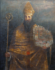 Image showing Saint Blaise holding a model of Dubrovnik