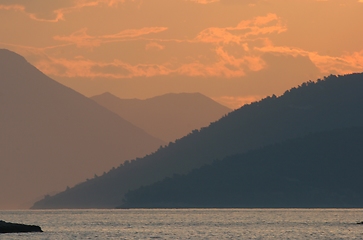 Image showing Sundown, Adriatic sea, Croatia