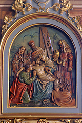 Image showing 13th Stations of the Cross, Jesus' body is removed from the cross