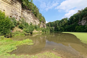 Image showing Cerny rybnik near castle Kost. Czech Republic