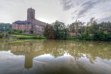 Image showing Kost castle and Bily brook. Czech Republic