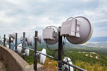 Image showing telecommunication transmitters and aerials