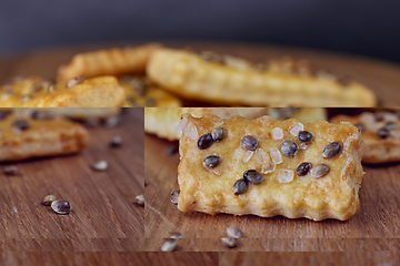 Image showing baked sticks with cannabis seeds, salt