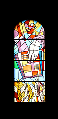 Image showing Stained glass church window in the parish church of St. James in Medugorje