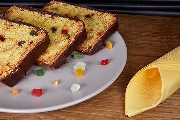 Image showing fruitcake and small pieces candied fruits