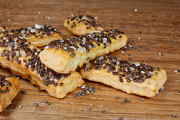 Image showing baked sticks with chia seeds, salt