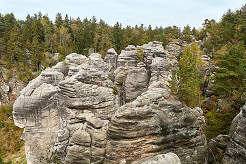 Image showing sandstone rocks - Prachovske skaly (Prachov Rocks)