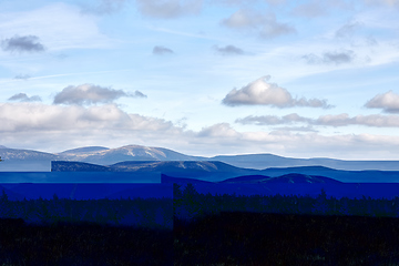 Image showing view from mountains in National Park Krkonose