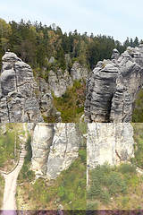 Image showing sandstone rocks - Prachovske skaly (Prachov Rocks)