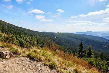 Image showing view to the valley in National Park Krkonose