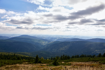 Image showing view from mountains in National Park Krkonose