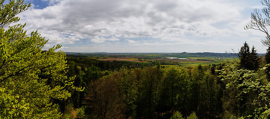 Image showing panorama view from rocks called Prachovske skaly