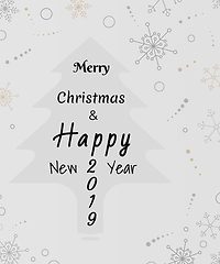 Image showing Merry Christmas and Happy New Year 2019