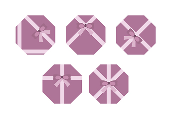 Image showing violet flat present boxs concept, isolated