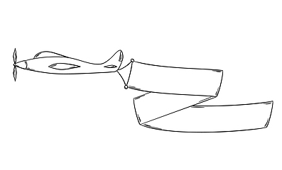 Image showing sketch of the plane with blank advertising flag