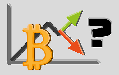 Image showing up or down bitcoin graph