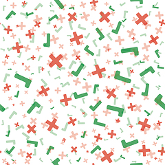 Image showing tick and cross symbols, seamless pattern