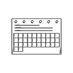 Image showing wall calendar with holes for rings, sketch