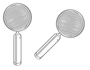 Image showing Magnifying glass on white background