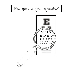 Image showing snellen chart for eye test - sharp and blurred