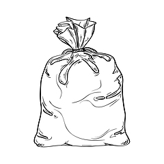 Image showing tied old sack, sketch