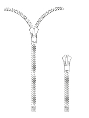 Image showing open and closed zipper