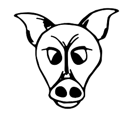 Image showing head of pig animal