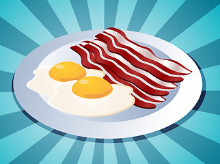 Image showing Bacon and eggs